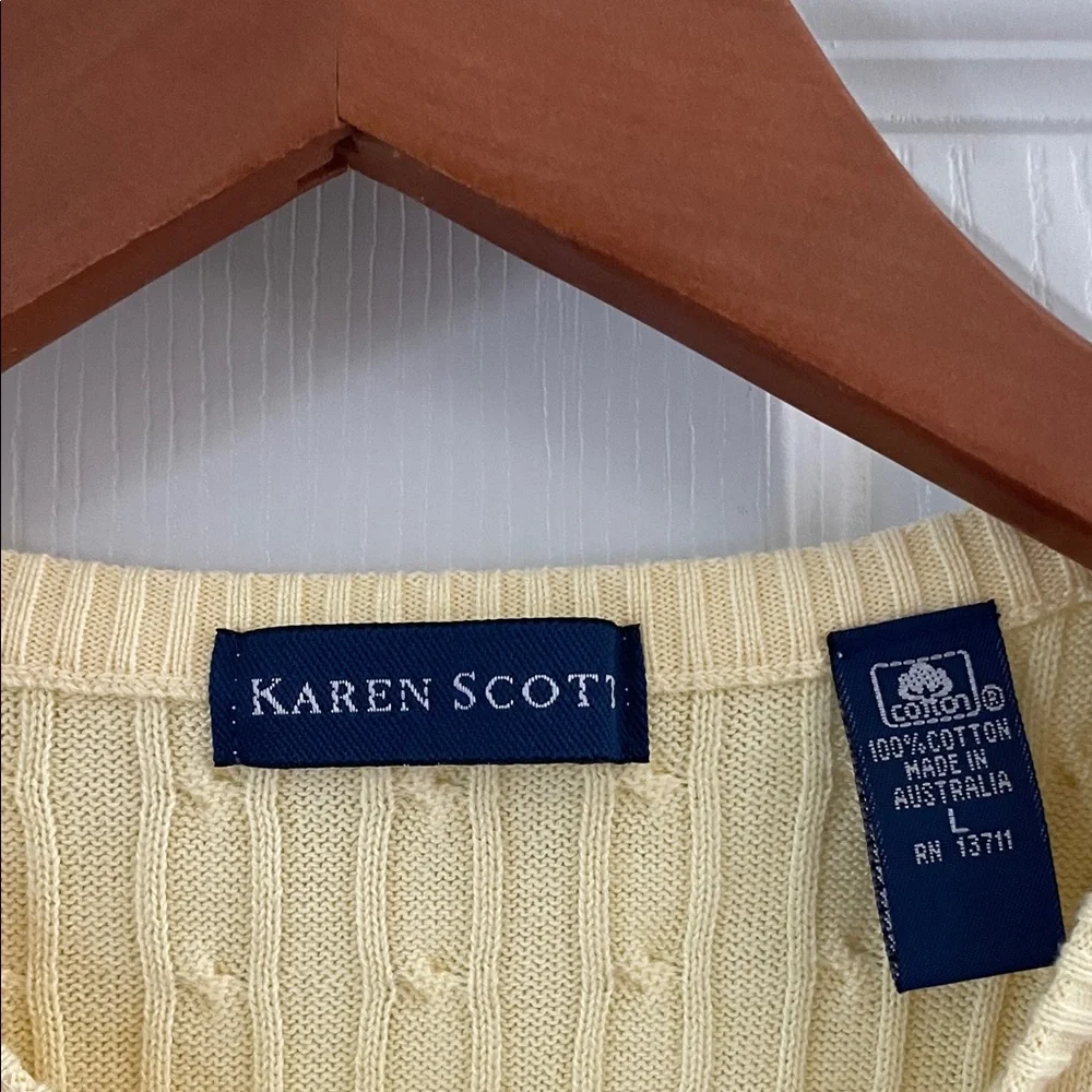 Karen Scott Light Yellow Cable Knit Sweater Top - Picture 3 of 6